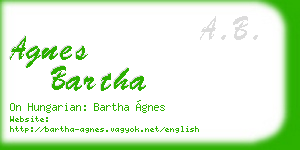 agnes bartha business card