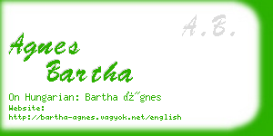 agnes bartha business card